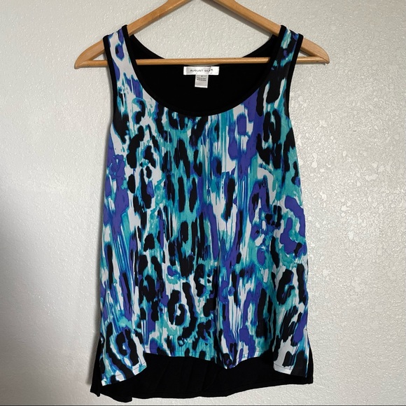 August Silk - Multicolor Print Sleeveless Top - Size S - Picture 1 of 4